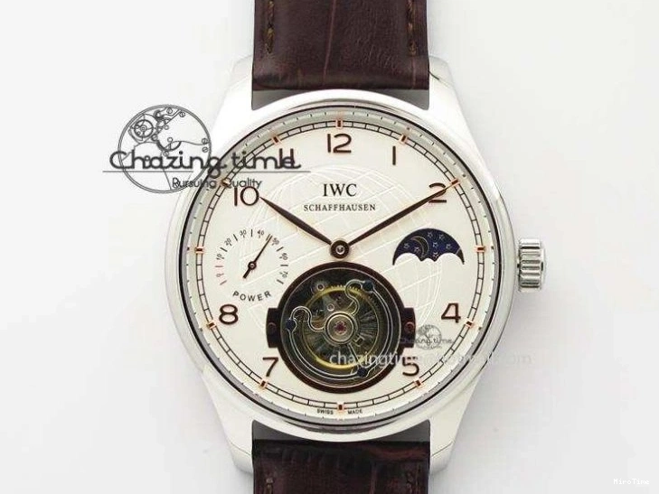 MIROTIME 0406 Thermal Portuguese Real PR Real Annual Calendar IW503501 RG ZF 1:1 Best Edition White Dial on Black Leather Strap A 7150